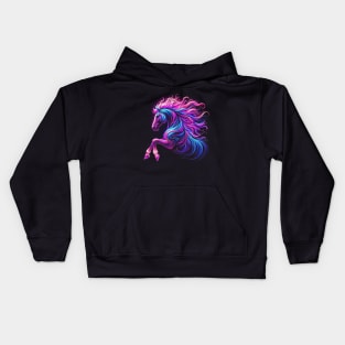 Equestrian Colorful Horseback Riding Art Women Girls Horse Kids Hoodie